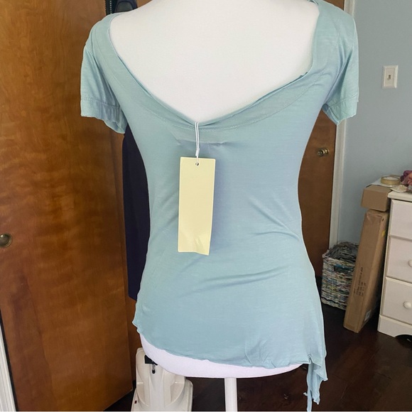 Island Importer Top Medium Pebble Blue Bangkok Jersey Rayon NWT - Picture 7 of 16